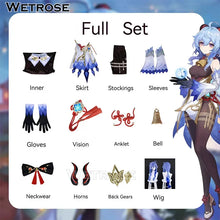 Load image into Gallery viewer, 【Wetrose】In Stock Ganyu SSR Cosplay Costume Genshin Impact Gan Yu Гань Юй Gamu Horn Head Gears Full Set Wig Shoes Halloween Xmas