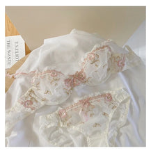 Load image into Gallery viewer, MOYISU New Arrival Luxury Pure Desire Lace Tulle Sexy Panties Lingerie Set Lilacs Embroidery Girl Boobs Big Size Big Boobs Small