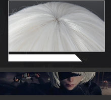 Load image into Gallery viewer, UWOWO Nierr: Automataa 2B Wig Cosplay Wig Yorhaa 2B Cosplay Wig 30cm Milky White Short Hair