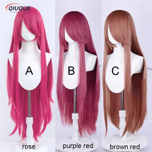 Load image into Gallery viewer, 73 Colors 100cm Long Straight Cosplay Wig Anime Compatible Universal Omopinenet Heat Resistant Synthetic Hair Wigs + Wig Cap