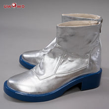 Load image into Gallery viewer, UWOWO Vocaloidd Mikku Snowy Cosplay Shoes Red Boots Silver Boots For Halloween Winter Cosplay