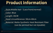 Load image into Gallery viewer, UWOWO Jinx Wig Game LOL: Arcane2 Fractured Jinx Cosplay Costume Wig Long Lace Wig Blue Hair Heat Resistant