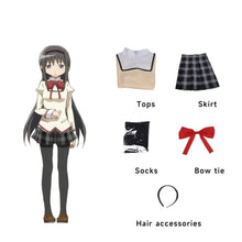 Load image into Gallery viewer, Anime Puella Magi Madoka Magica Akemi Homura Kaname Madoka Cosplay Costume Miki Sayaka Sakura Kyouko Campus Uniform Wig Shoe
