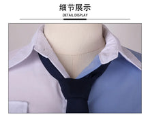 Load image into Gallery viewer, Anime Link Click Lucas Cosplay Costume White Short Wig Lu Guang Blue Shirt Pant Hat Full Set Daily Clothing Halloween