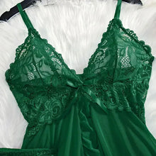Load image into Gallery viewer, A Set Of Woman Underwear Nightgown Thong Sets Plus Size Suspender Lace Lingerie Sexy Accessories Erotic Bra Nightdress lencería