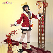 Load image into Gallery viewer, UWOWO Xiangling Cosplay Collab Series: Game Genshin Impact XiangLing New Year's Cheer outfit Lantern Rite Cosplay Costume Bag