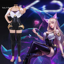 Load image into Gallery viewer, Game LOL Spirit Blossom Ahri Cosplay KDA Tight Costume Sexy Girls Anime Dress Jumpsuits Party Halloween Suits Wig Ears Fullset