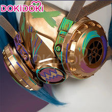 Load image into Gallery viewer, IN STOCK Jinxx Wig Game DokiDoki-R Women 38cm Hair Jinxx Cosplay Mask Tattoo Necklace Nails Bun Wig Luminous Ball Free Cap