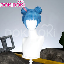 Load image into Gallery viewer, IN STOCK Jinxx Wig Game DokiDoki-R Women 38cm Hair Jinxx Cosplay Mask Tattoo Necklace Nails Bun Wig Luminous Ball Free Cap