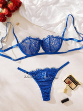 Load image into Gallery viewer, Lenceria Babydoll Sexy Bra And Panty Set Lingerie Intimates Women Lace Transparent Open Bra Hollow Out Underwear Erotic Costumes
