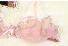 Load image into Gallery viewer, MOYISU New Arrival Luxury Pure Desire Lace Tulle Sexy Panties Lingerie Set Lilacs Embroidery Girl Boobs Big Size Big Boobs Small