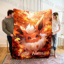 Load image into Gallery viewer, (Memo u Name)Customized Name Pokémon Eevee Print Blanket All Seasons Multi-purpose Blanket Suitable for Sofa Camping Travel Car