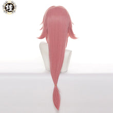 Load image into Gallery viewer, UWOWO Yae Miko Cosplay Wig Genshin Impact Inazuma Yae Miko Cosplay Hair 80cm Pink Long Hair Heat Resistant Halloween Cosplay Wig