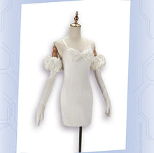 Load image into Gallery viewer, Sua Cosplay Costume Wig Anime Alien Stage Cosplay Costume Microphone White Dress Earrings Short Black Wig Sua Cosplay Clothing