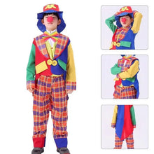 Load image into Gallery viewer, 39BD Child Clown Cosplay Costume Including Coat Shirt Pants Clown Hat Clown Necktie
