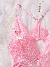 Load image into Gallery viewer, Women's Porn Lingerie G-string Transparent Bodysuit Underwear Set Lace Deep V Crotchless One-piece Lingerie Adult Bodysuit