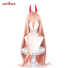 Load image into Gallery viewer, IN STOCK UWOWO Powerr Cosplay Wig Light Orange Long Hair Power Wig With Horns