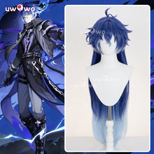 Load image into Gallery viewer, UWOWO Flins Wig Game Genshin impact Flins Cosplay Wig Kyryll Chudomirovich Flins Wig Long Hair Blue Hair Halloween Wig