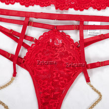 Load image into Gallery viewer, Lingerie Set Erotic Underwire Bra Set Bondage Sex Garters G-String Lingerie Set Ladies Underwear Sexy Costume Women's Intimates