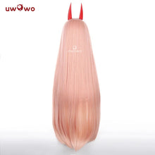 Load image into Gallery viewer, IN STOCK UWOWO Powerr Cosplay Wig Light Orange Long Hair Power Wig With Horns