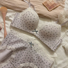 Load image into Gallery viewer, Sexy Lace Floral Bra Set Comfortable Non-steel Ring Beauty Back Small Breasts Gathered Up Support Anti-sagging Teenage Bra Set