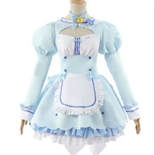 Load image into Gallery viewer, Anime Nekopara Vanilla Cosplay Wig Costume Maid Lolita Dress Blue Halloween Party Show Role Play Outfits For Gir Christmas Party