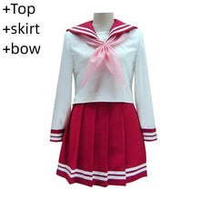 Load image into Gallery viewer, Anime Luckystar Izumi Konata Cosplay Costume Japan South Korea School Uniform Red Skirt Shirt Wig Woman Sexy Carnival Suit