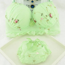 Load image into Gallery viewer, Women Underclothes Young Girl Underwear Bras A B cup Lingerie set With Brief Sexy Lingerie Lace Embroidery Bowknot Bra Sets