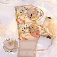 Load image into Gallery viewer, Sexy Embroidery Lingerie Lace Floral Women Underwear Bones Push Up Bra Romantic Girl Bras And Panties Set Female Beautiful Sets