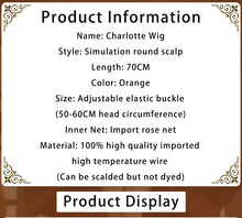 Load image into Gallery viewer, IN STOCK UWOWO NSFW 18+ Original Character Charlotte Nun Figure Sister Cosplay Wig Wig 70cm Orange Hair For Women