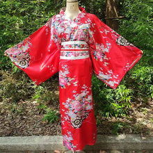 Load image into Gallery viewer, Cosplay Costume Traditional Japanese Kimono Japanese Style Elegance Sakura Girl Kimono Dress Asian Printed Floral