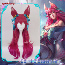 Load image into Gallery viewer, IN STOCK UWOWO League of Legends LOL Spirit Blossom Ahri Foxx Cosplay Wig With Ears Long Hair
