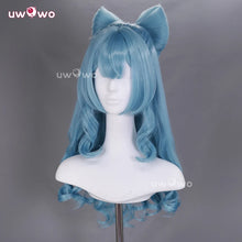 Load image into Gallery viewer, UWOWO Yumemizuki Mizuki Wig Game Genshin Impact Yumemizuki Mizuki Cosplay Wig With Bow Long Dark Blue Hair