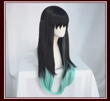 Load image into Gallery viewer, UWOWO Muichiro Cosplay Wig Tokitou Muichiroo Cosplay Hair Wigs 48cm Black-Gradient Long Wig Halloween