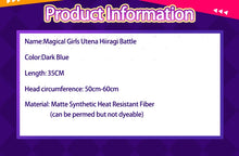 Load image into Gallery viewer, UWOWO Gushingg Over Magicall Girls Utenaa Hiiragii Battle Cosplay Wig Anime Wig Dark Blue Hair 35CM