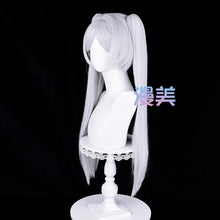 Load image into Gallery viewer, Anime Frieren Cosplay Wig 68cm Silver White Two Ponytails Heat Resistant Synthetic Hair + Wig Cap