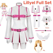 Load image into Gallery viewer, Anime 2.5 Dimensional Seduction Lilysa Amano Liliel Cosplay Costume Wig Wing Stockings Skirt Set Leather White Uniform Girls