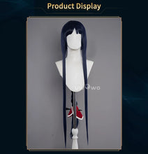 Load image into Gallery viewer, IN STOCK UWOWO Ahri Cosplay Wig Game League of Legends/LOL: Ahri Wig Champion Cosplay Wigs Ahri Hair Dark Blue 100cm Long Wig
