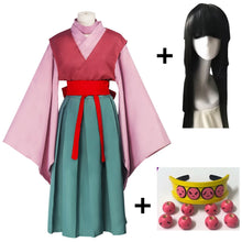 Load image into Gallery viewer, Anime Alluka Zoldyck Cosplay Costume Aruka Zorudikku Pink Green Japanese kimono Wigs Headwear Halloween Party Dressing