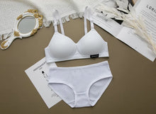 Load image into Gallery viewer, 2PCS/Set Women Seamless Bra Panties Set Sexy Stretch Sport Bra Thong Briefs Style Panty Bralette Crop Top Intimates Lingerie Set