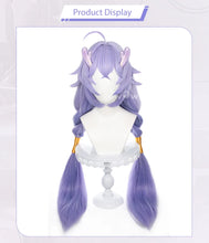 Load image into Gallery viewer, IN STOCK UWOWO Honkai Star Rail Cosplay Wig with Headpiece Bailu Cosplay Wig Long Blue Hair Purple Long Hair Heat Resistant
