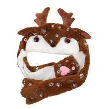 Load image into Gallery viewer, Creative Kawaii Cosplay Party Hat Christmas Novelty Cap Ear Moving Hat Santa Game Hat Jumping Up Cap