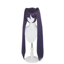 Load image into Gallery viewer, UWOWO Mona Megistus Cosplay Wig Game Genshin Impact Cosplay Astral Reflection 90cm Purple Twin Tail Wig Heat Resistant