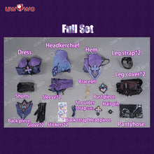 Load image into Gallery viewer, IN STOCK UWOWO Honkai Star Rail Black Swan Cosplay Costume Purple Dress Halloween costume