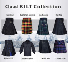 Load image into Gallery viewer, CLOUD KILT " Kilt for Men, Utility Kilt, 100% Cotton Jeans Hybrid Kilt, Modern Box Pleated Tartan Traditional Men's Kilt
