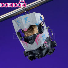 Load image into Gallery viewer, IN STOCK Jinxx Wig Game DokiDoki-R Women 38cm Hair Jinxx Cosplay Mask Tattoo Necklace Nails Bun Wig Luminous Ball Free Cap