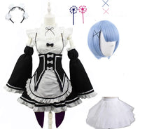 Load image into Gallery viewer, Ram Rem Lolita Maid Cosplay Costumes Wig Pecula Vestido Anime Re:zero Kara Hajimeru Isekai Seikatsu Cosplay Halloween Maid Dress
