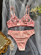 Load image into Gallery viewer, Mesh Sheer Lingerie Set – French Floral Embroidered Underwear, Sexy Bra & Briefs for Women