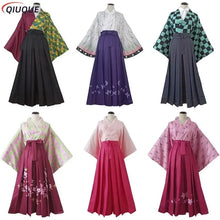 Load image into Gallery viewer, 2025 Kamado Tanjirou Nezuko Kochou Shinobu Tomioka Giyuu Kanroji Mitsuri Tsuyuri Kanao Cosplay Kostuum Kimono Jurk Anime Pak