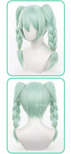 Load image into Gallery viewer, UWOWO V Singerr Mikku Cute Bunny Women Cosplay Wig With Ponytails Light Green Hair 45CM